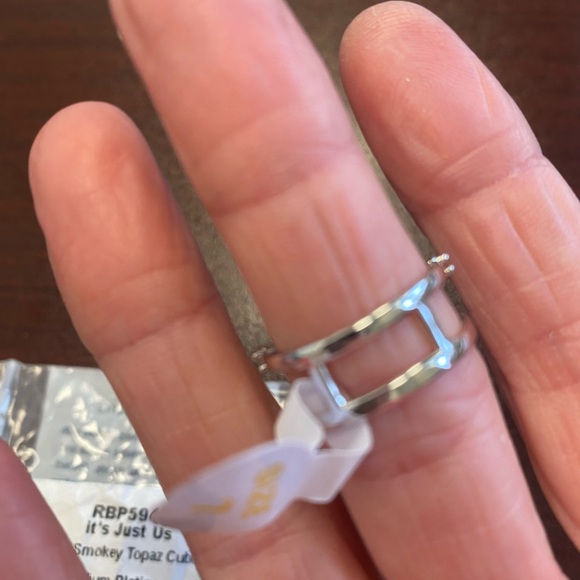 NWT Bomb party ring size 7 Smokey Topaz Rhodium Plating MSRP $146 - Picture 2 of 4